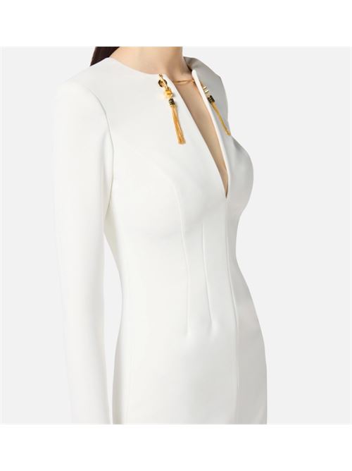 ABITO CON CATENA GIOIELLO ELISABETTA FRANCHI | AB80557E2360 AVORIO